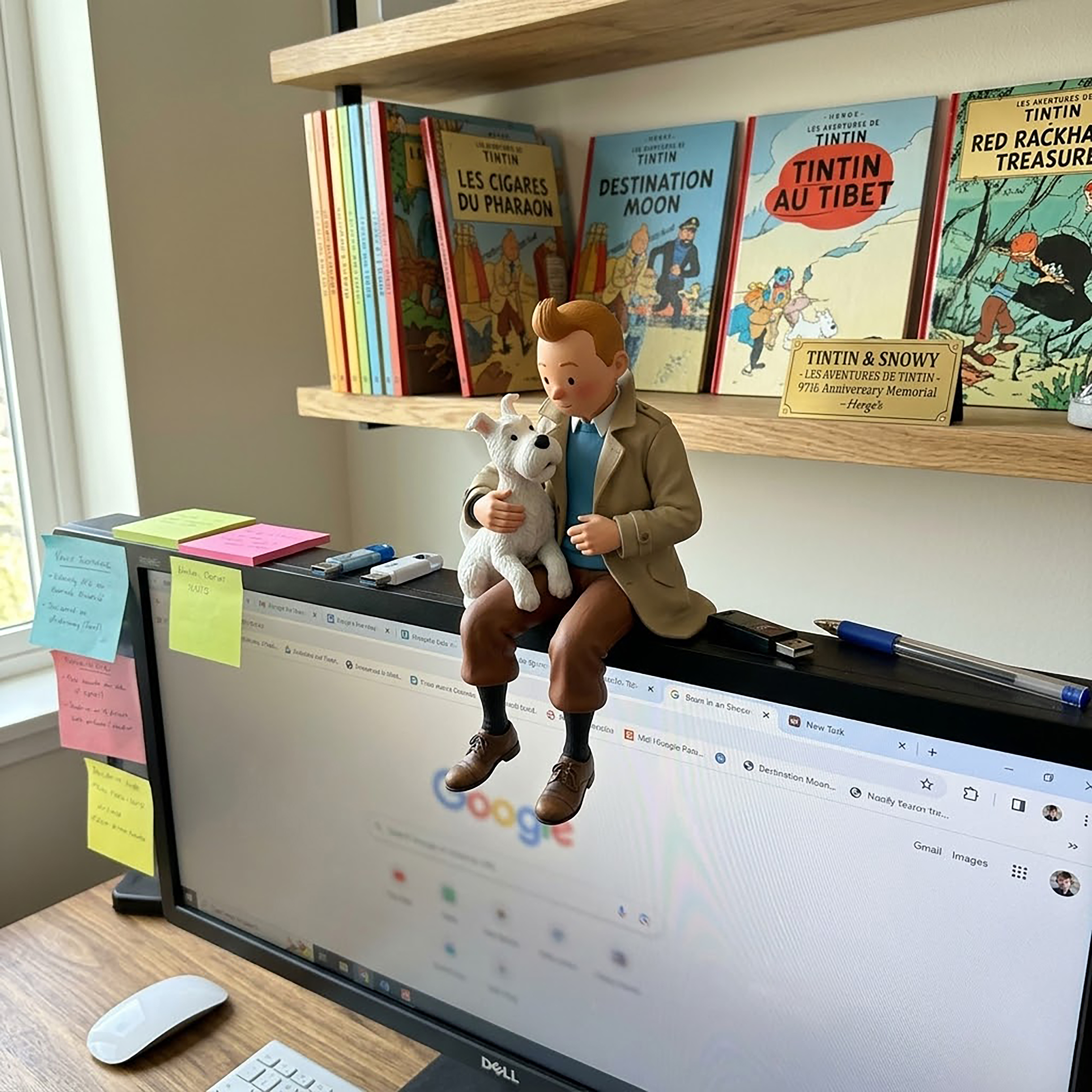 📖 Tintin & Snowy: 97th Anniversary Seated Figure – Adventure Awaits