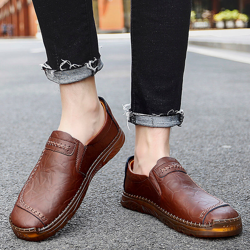 Men's Handmade Slip-on Casual Leather Shoes