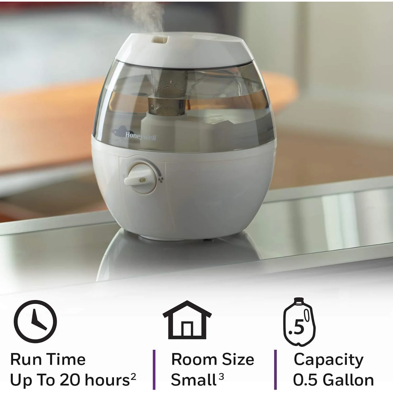 Honeywell MistMate Ultrasonic Cool Mist Humidifier, White, .5 Gallon