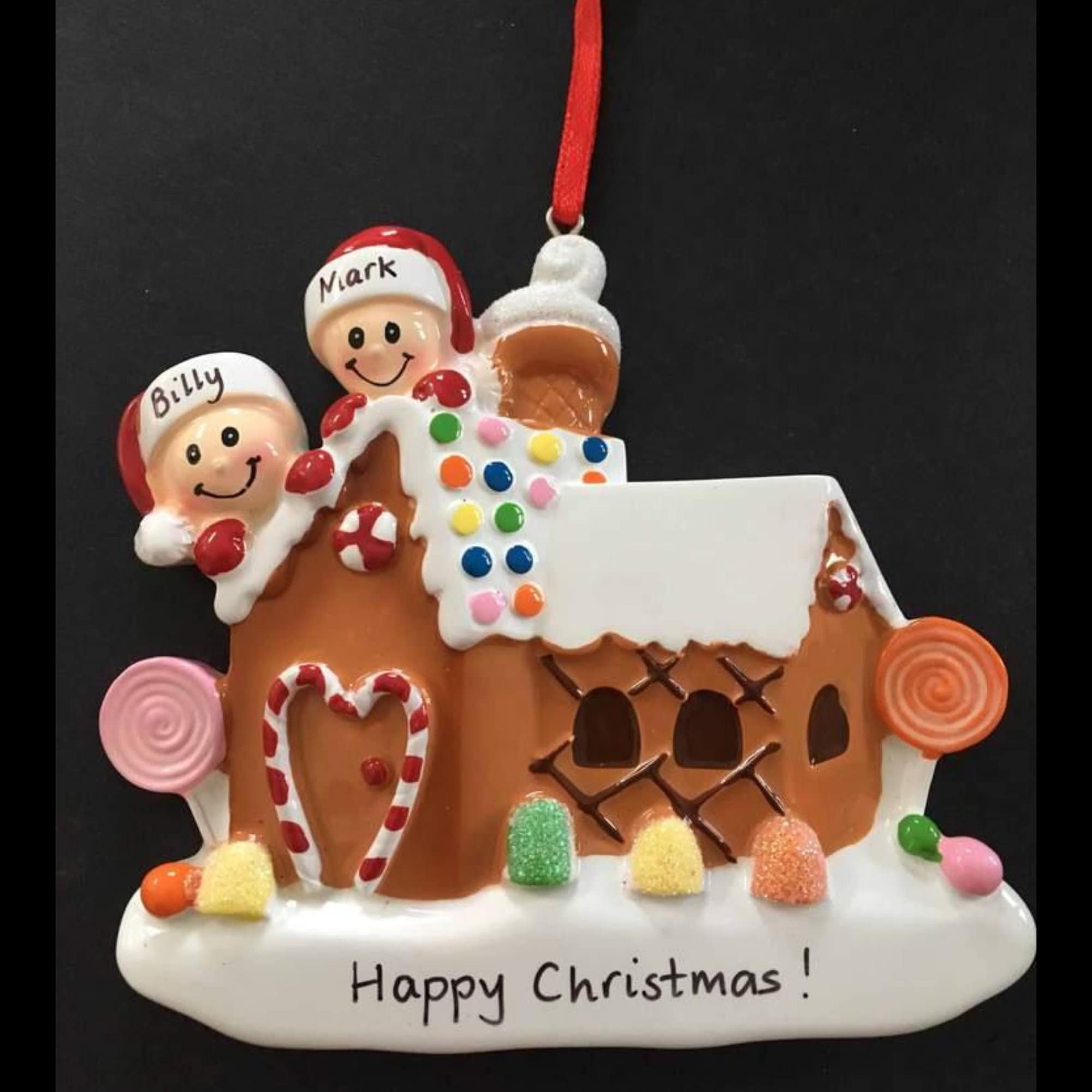 Personalized by hand Gingerbread House Family Bauble
