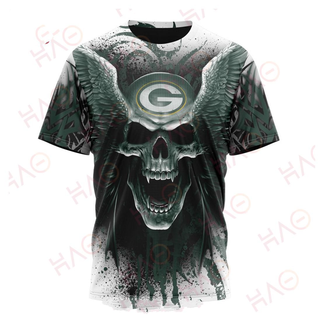 GREEN BAY PACKERS 3D HOODIE SKULL ART