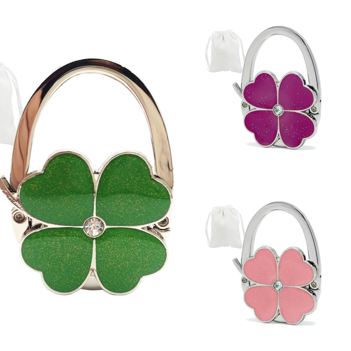 💖Last Day 49% OFF💖Clover Design Foldable Handbag Hanger Table Hook Holder