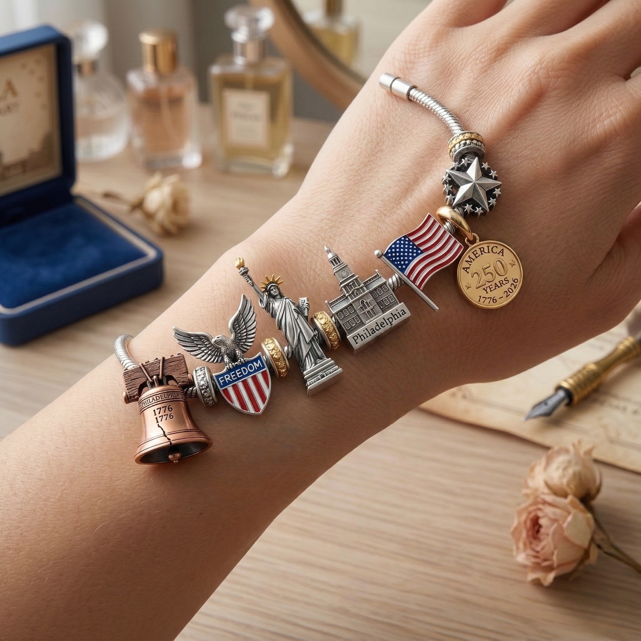 American Independence 250th Anniversary Commemorative Adjustable Limited Edition Bracelet