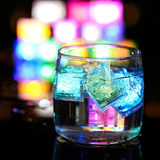 🧊🧊Multi-color Flashing LED Illuminated Ice Cubes - (Unique Party Supplies)