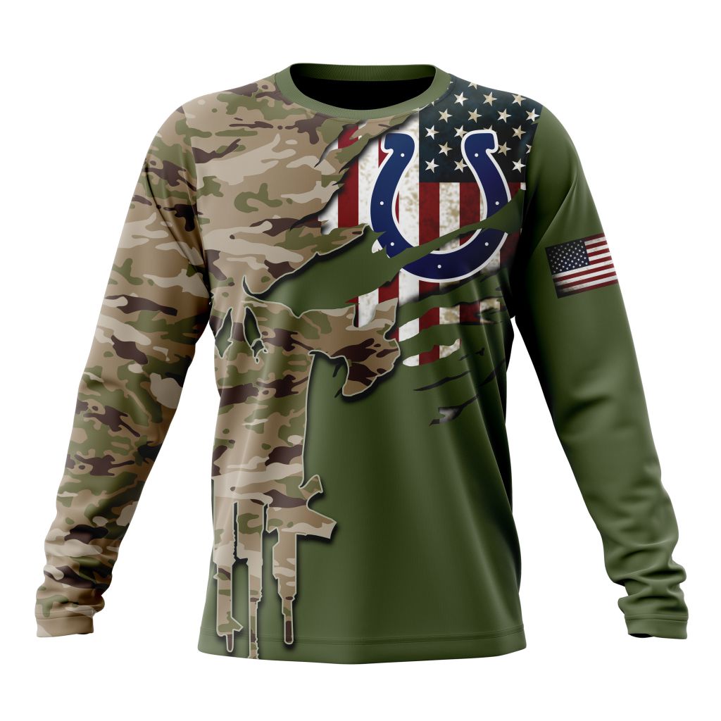 INDIANAPOLIS COLTS 3D HOODIE VETERANS DAY