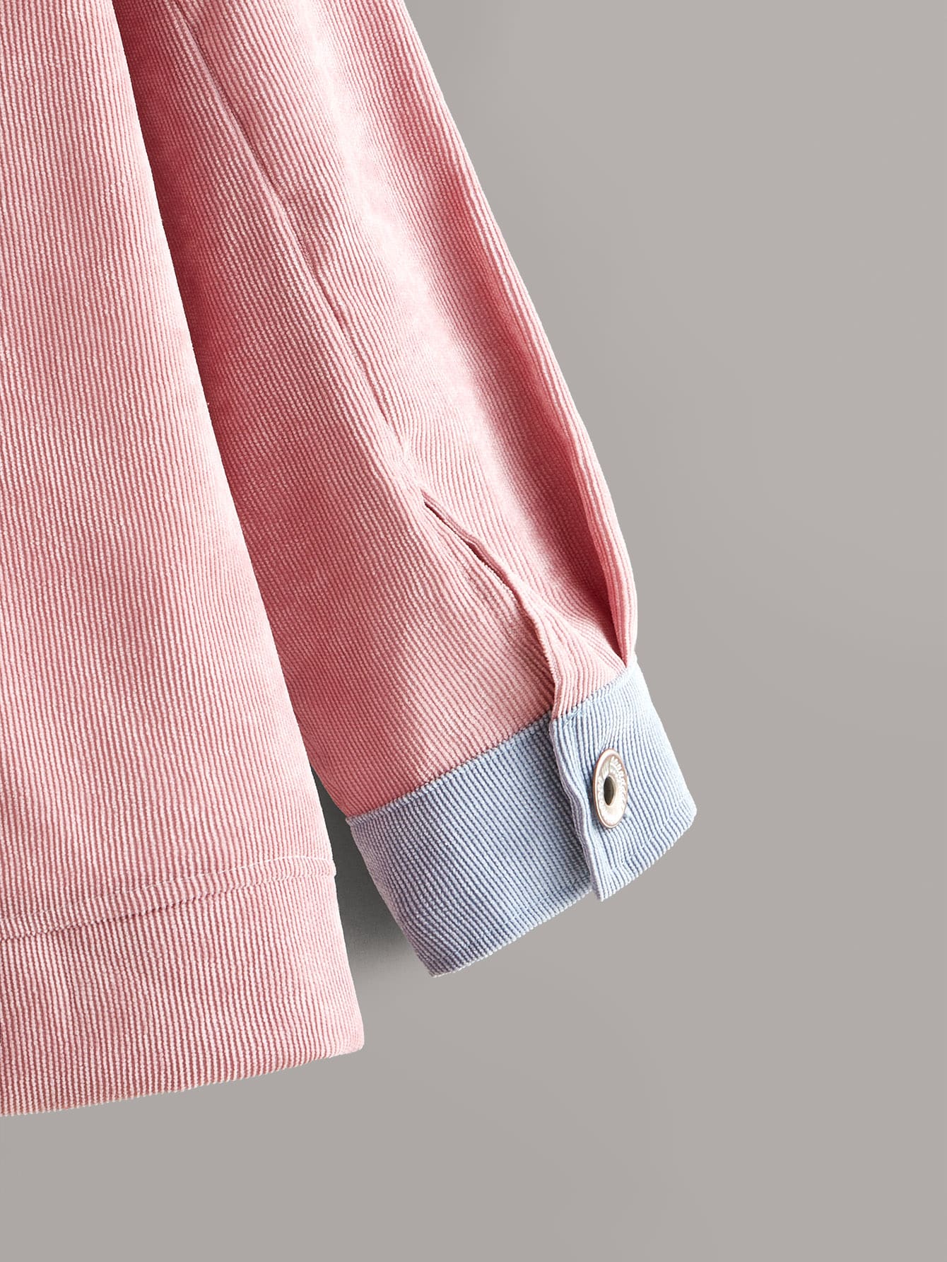 Corduroy Cut And Sew Slant Pocket Jacket