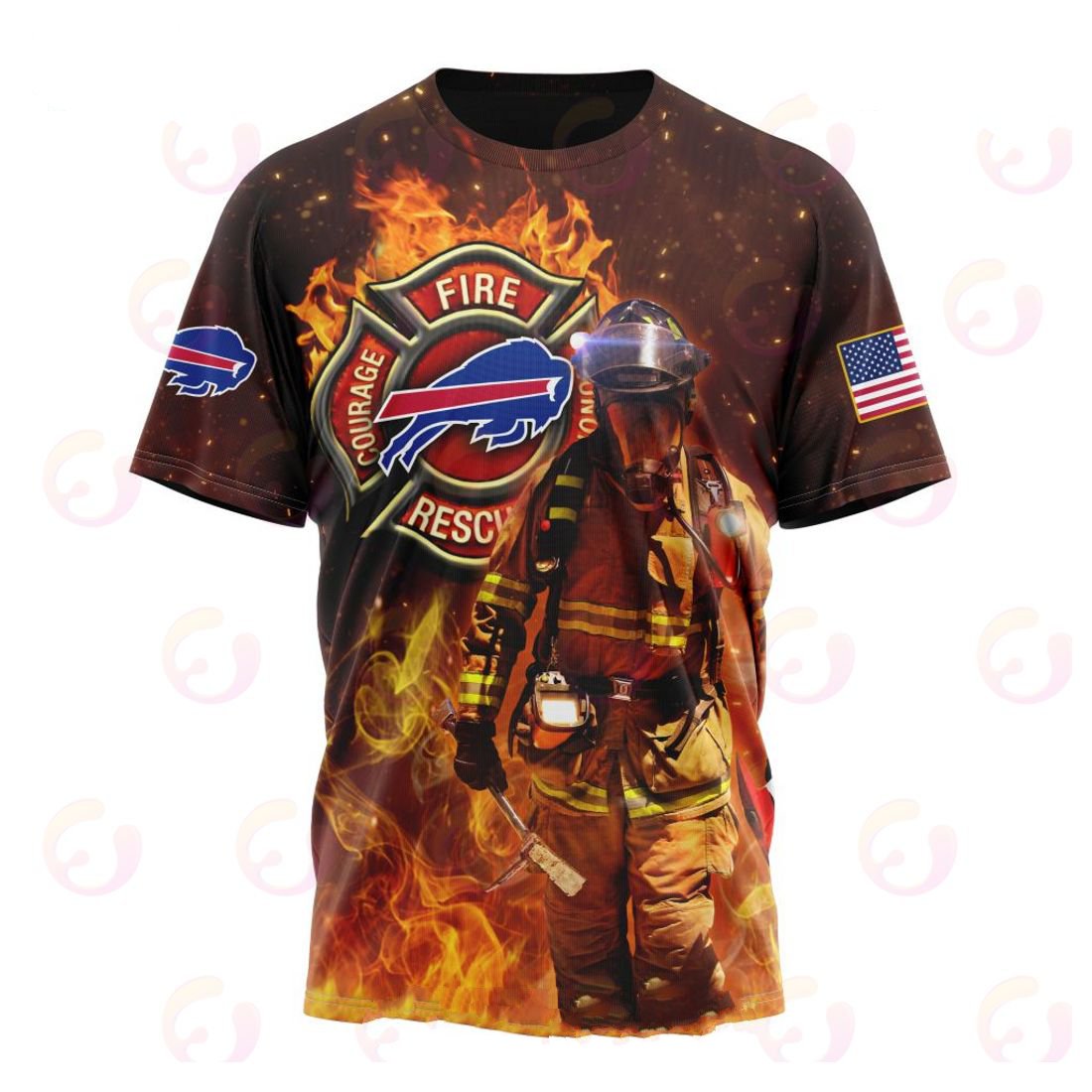 BUFFALO BILLS HONOR FIREFIGHTERS – FIRST RESPONDERS 3D HOODIE