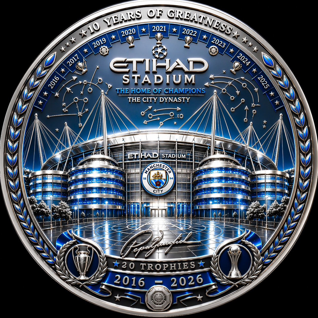 Pep Guardiola Manchester City Dynasty Commemorative Coin
