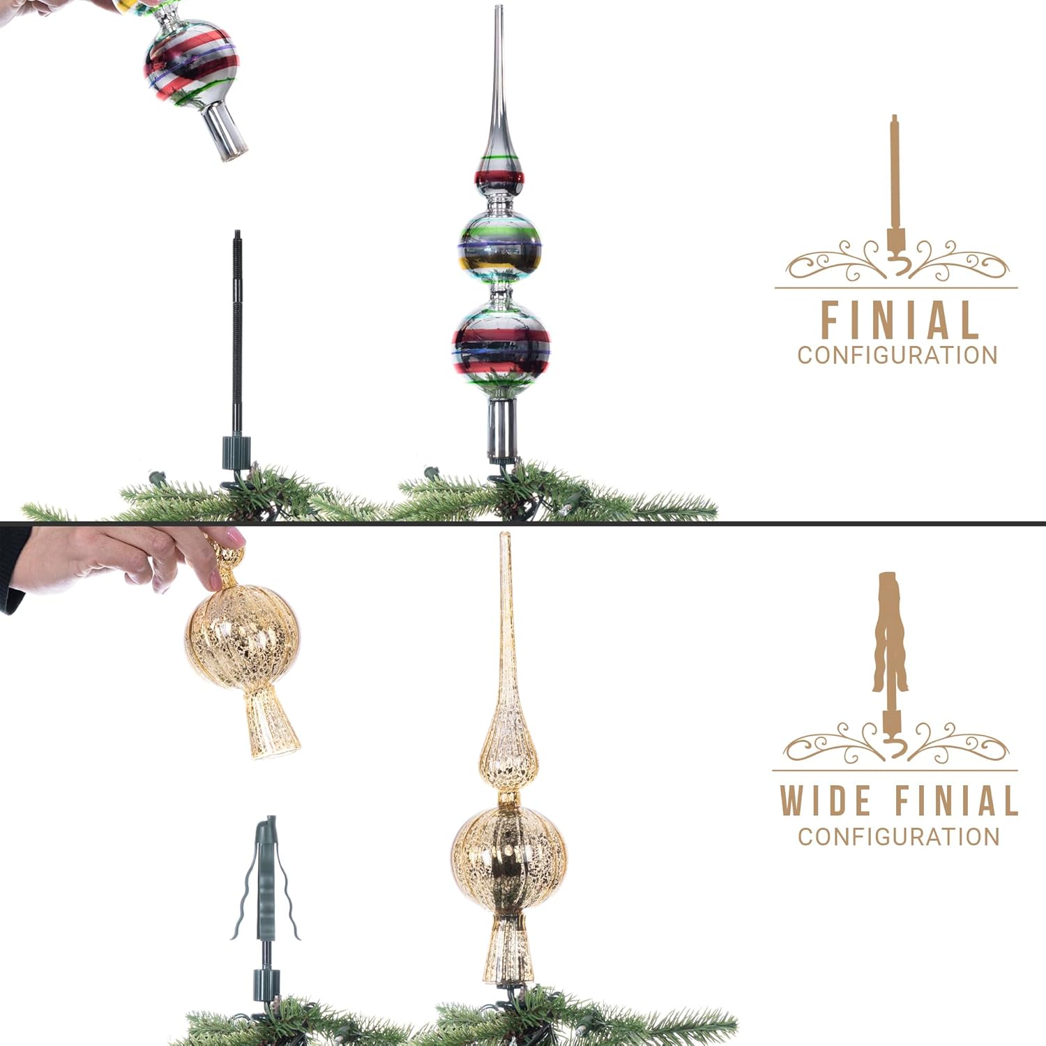 🎄CHRISTMAS ON SALE🔥Christmas Tree Topper Holder - Twist-on Holiday Universal Tree Topper Stabilizer Fits All Base Types