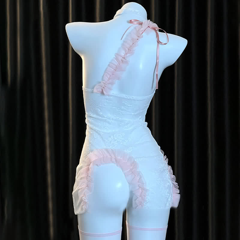 Sexy Lace Lingerie See-through Slip Dress