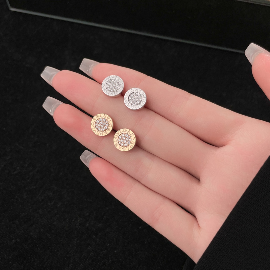 Bulgari Full Diamond Disc Earrings