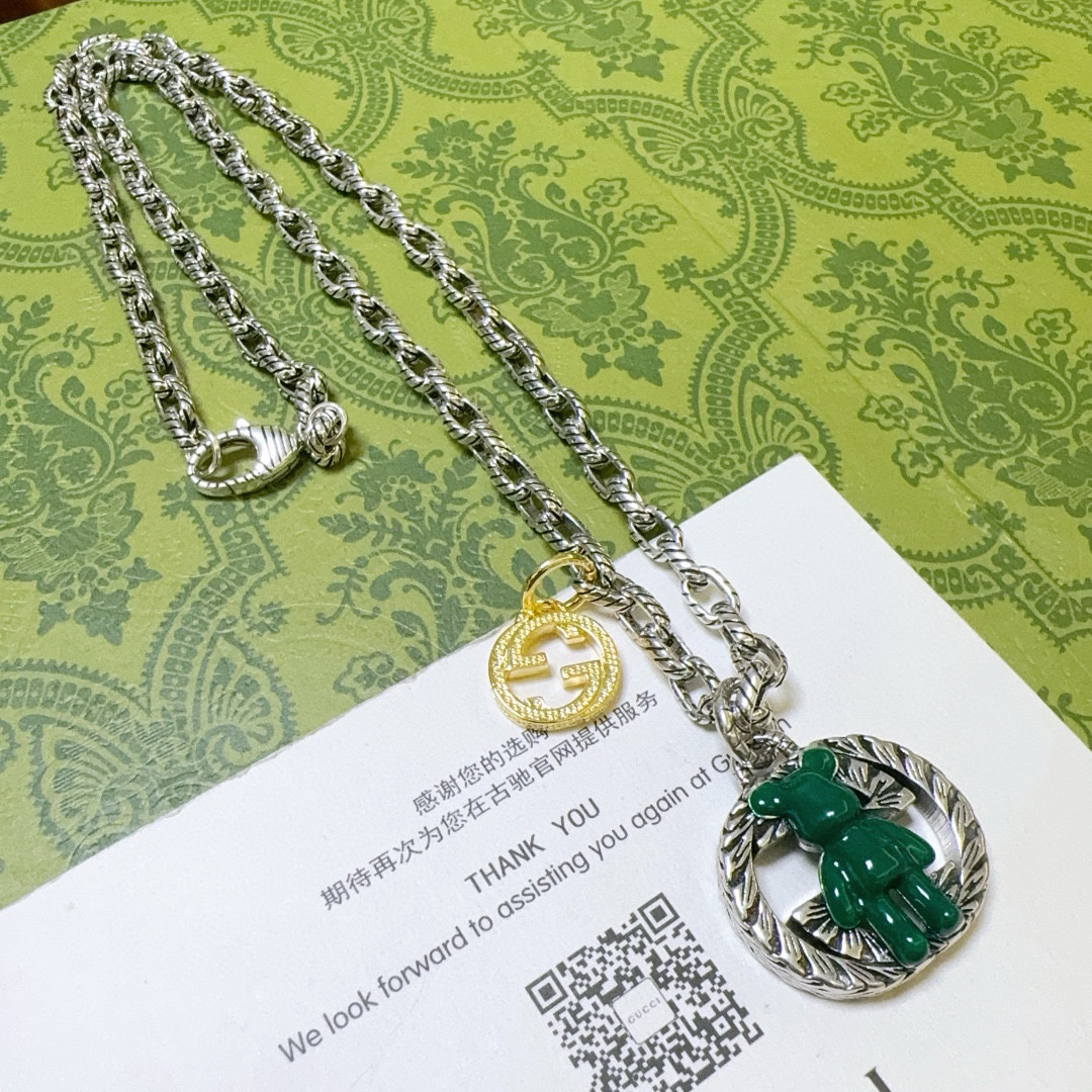 Gucci Vintage GG Violent Bear Necklace