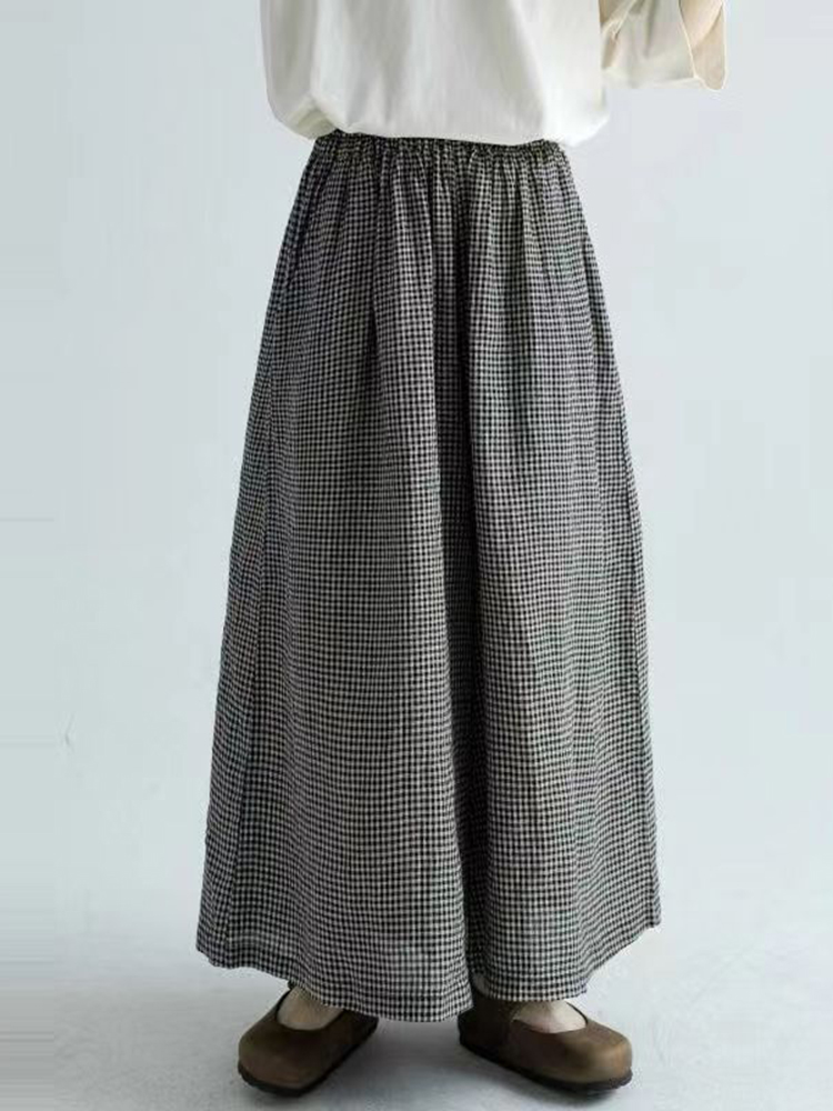 Plaid Printed Pocket Comfy Pants