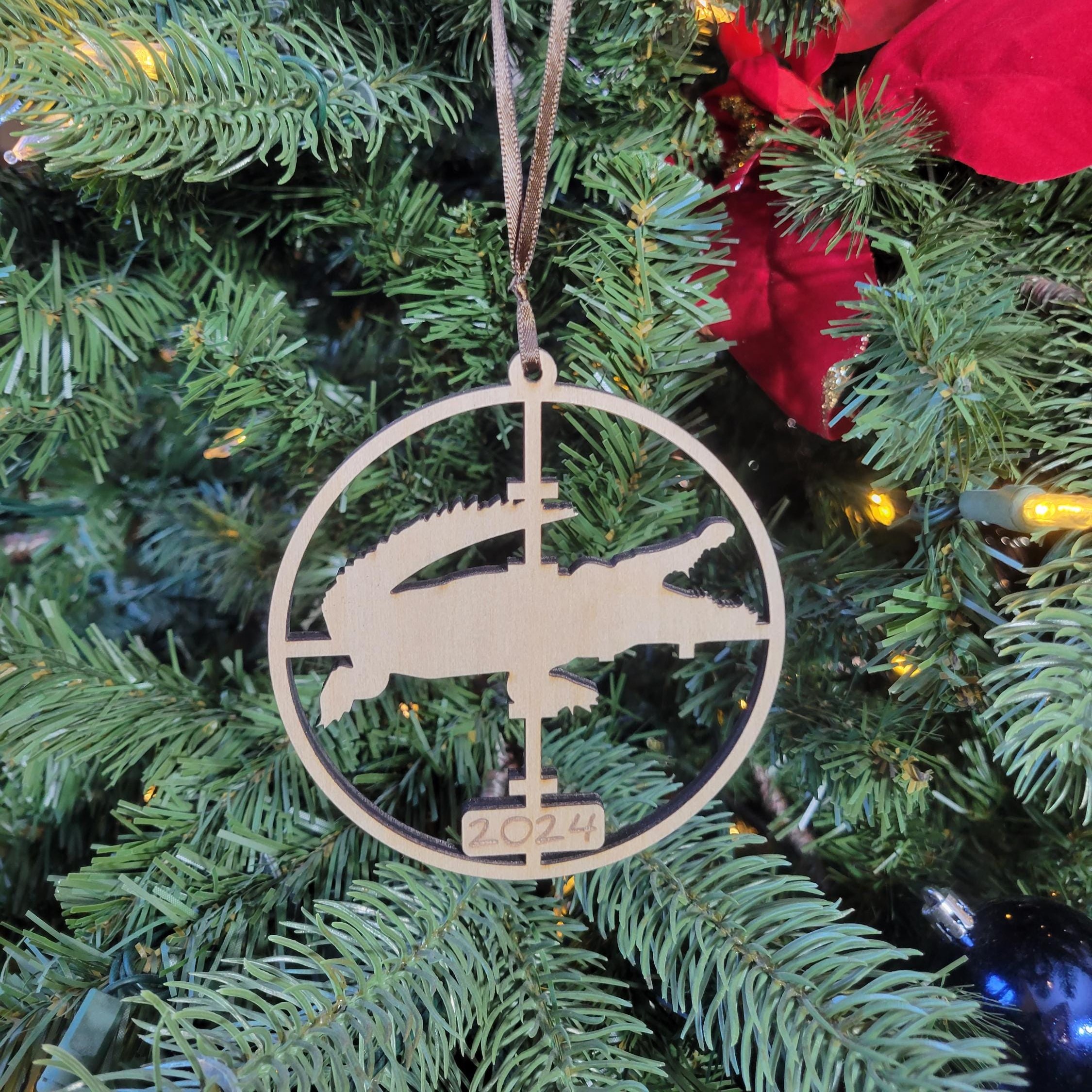 Wooden Hunting Christmas 2024 Tree Ornament