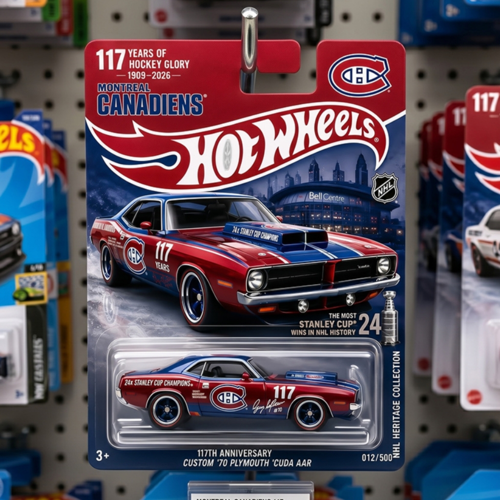 Hot Wheels Canadiens 117th Anniversary 70 Plymouth Cuda