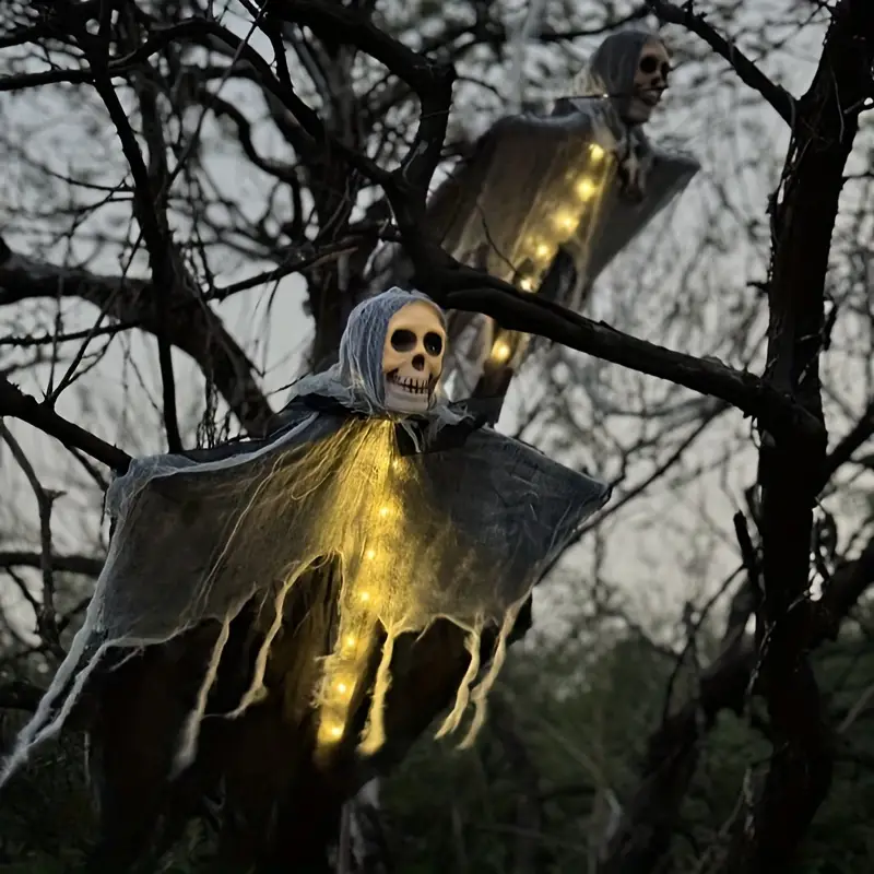 ☠️🖤2024 Halloween New Arrival👻🎃Halloween Large-Size Glowing Ghost Skeleton Decoration✨Buy 4 Free Shipping
