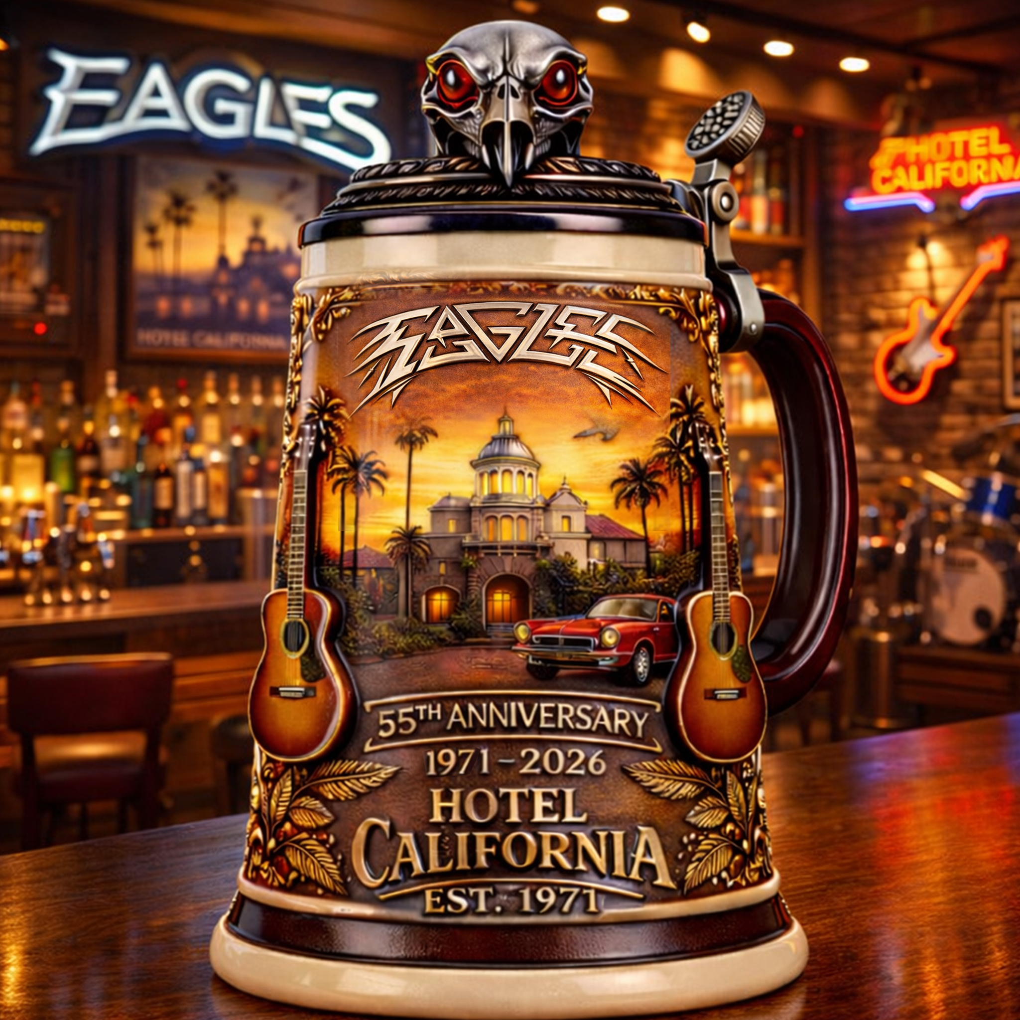 Eagles Hotel California 55th anniversary Beer Stein