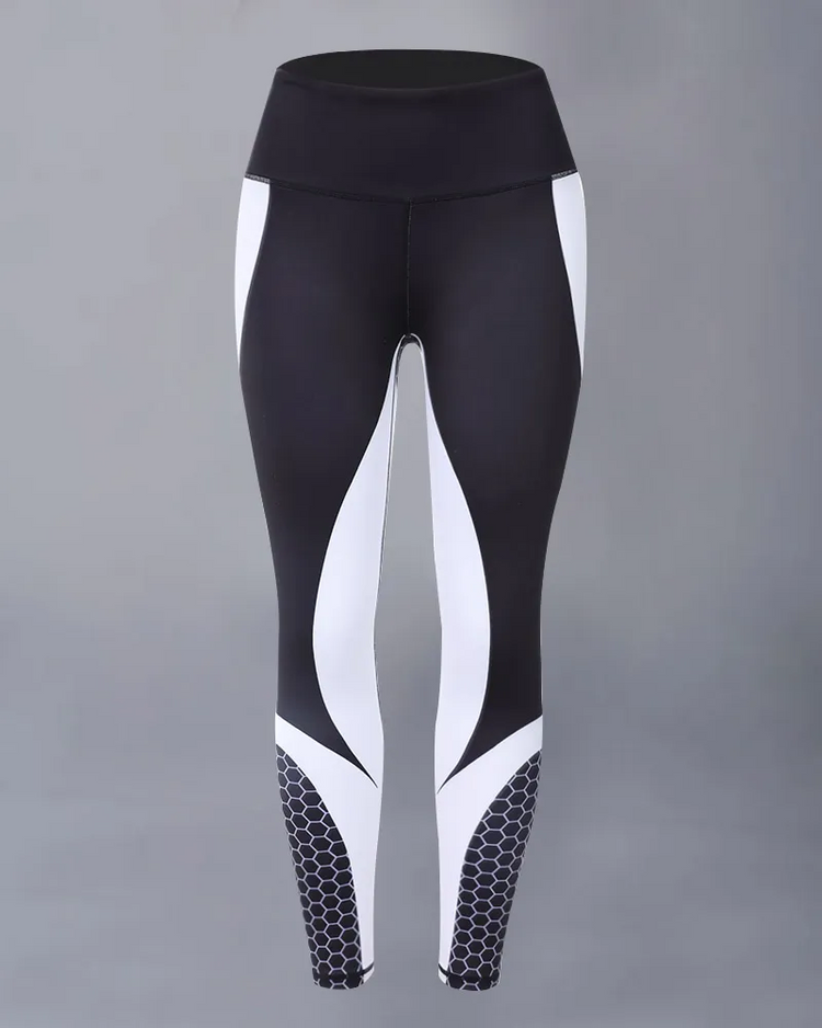 [Last Day Promotion 55% OFF] Colorblock Butt Lifting High Waist Sports Leggings - BUY 2 FREE SHIPPING