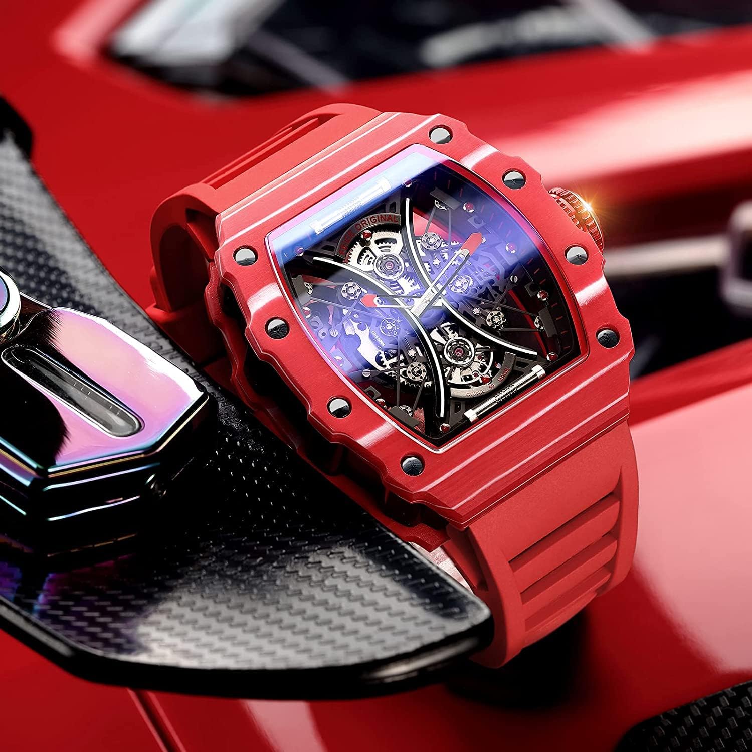 FM602 Automatic Watches Luxury Sapphire Mirror Skeleton Mechanical Wat