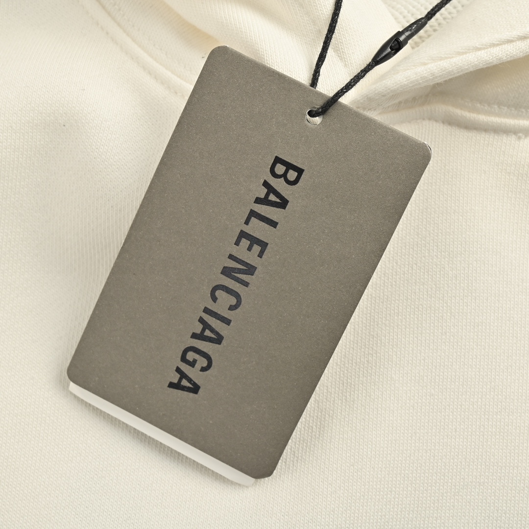Balenciaga 24Fw double B patch and logo embroidered hooded sweatshirt