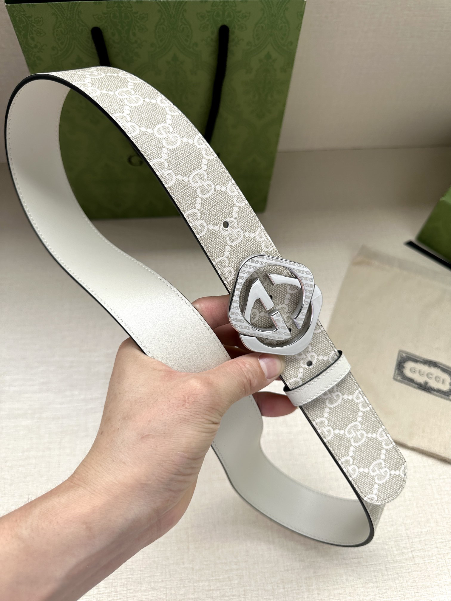 Gucci Marmont printed leather belt 3.8cm wide