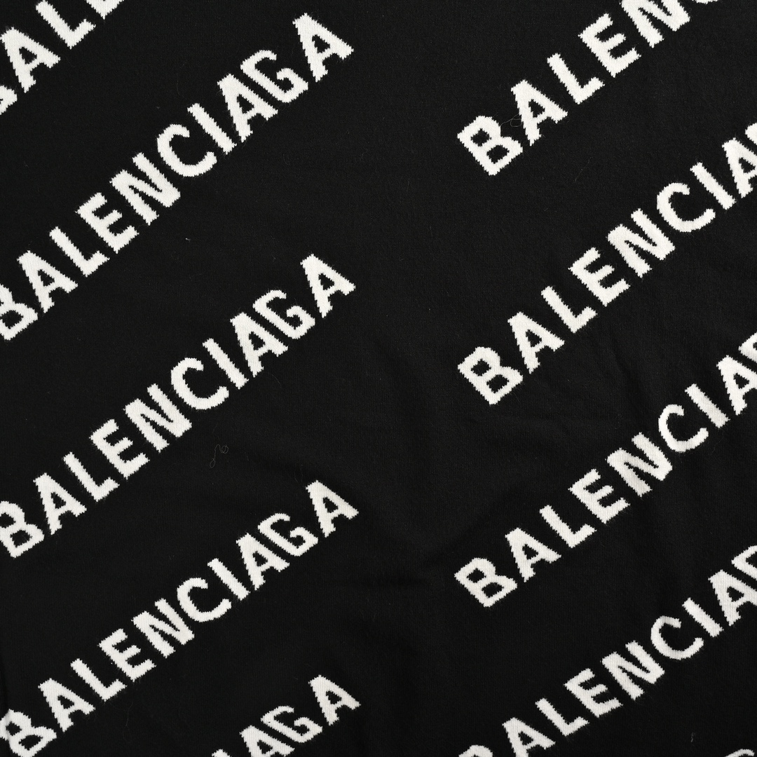 Balenciaga 24Fw jacquard lettering barrage sweater