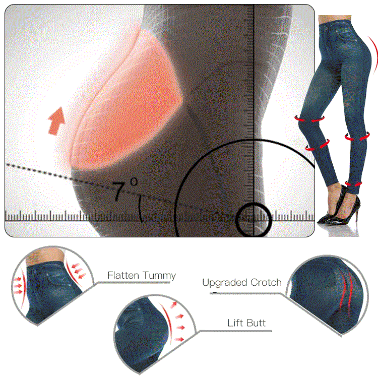 (🔥Last Day Promotion-SAVE 50% OFF)Comfortable Butt Lifting Tummy Control Denim Leggings-BUY 2 SETS GET 10% OFF & FREE SHIPPING