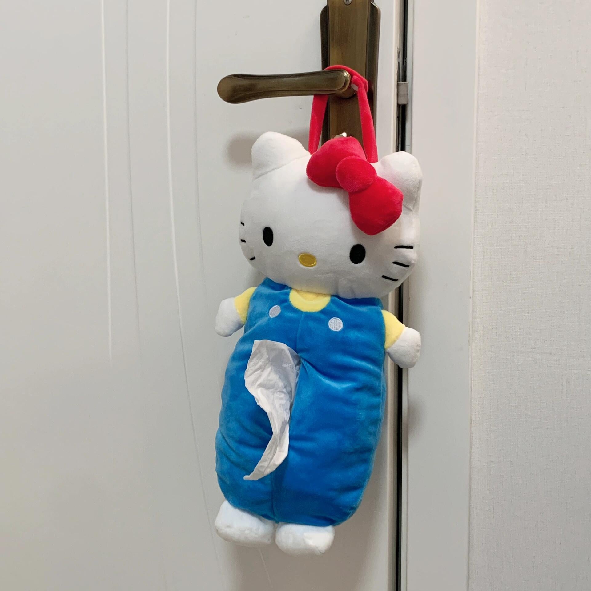 Hellokitty Tissue Box Cartoon Plush Doll Tissue Cover Creative Paper Holder Napkin Box Paper Storage for Car Home Bathroom