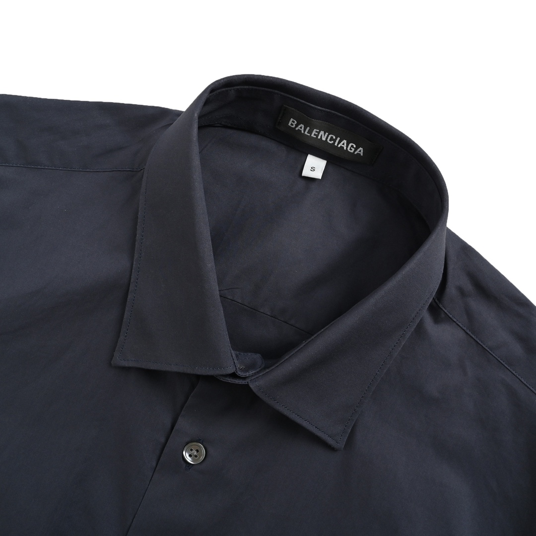 Balenciaga 24Fw blue ring embroidered shirt