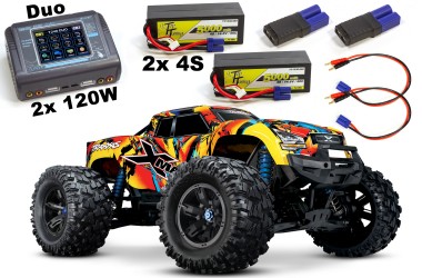 X-MAXX 4x4 new 8S version RTR complete set with 2x 4S / 5000 mAh batteries + Dual charger 2x120W