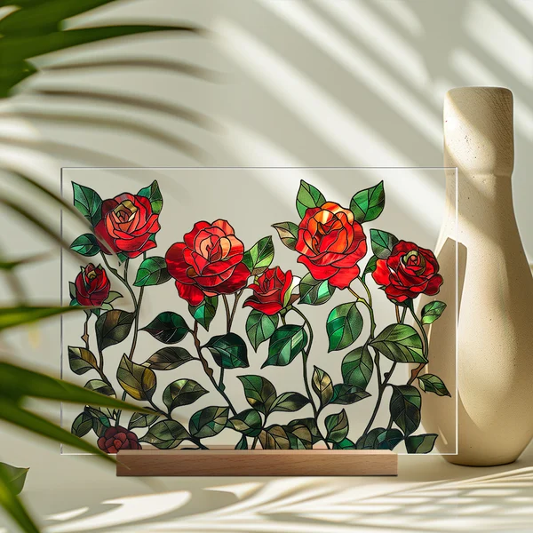 🌷🌼2024 NEW🌻🌺Painted Colorful Flower Pattern Decor With Wooden Base💖
