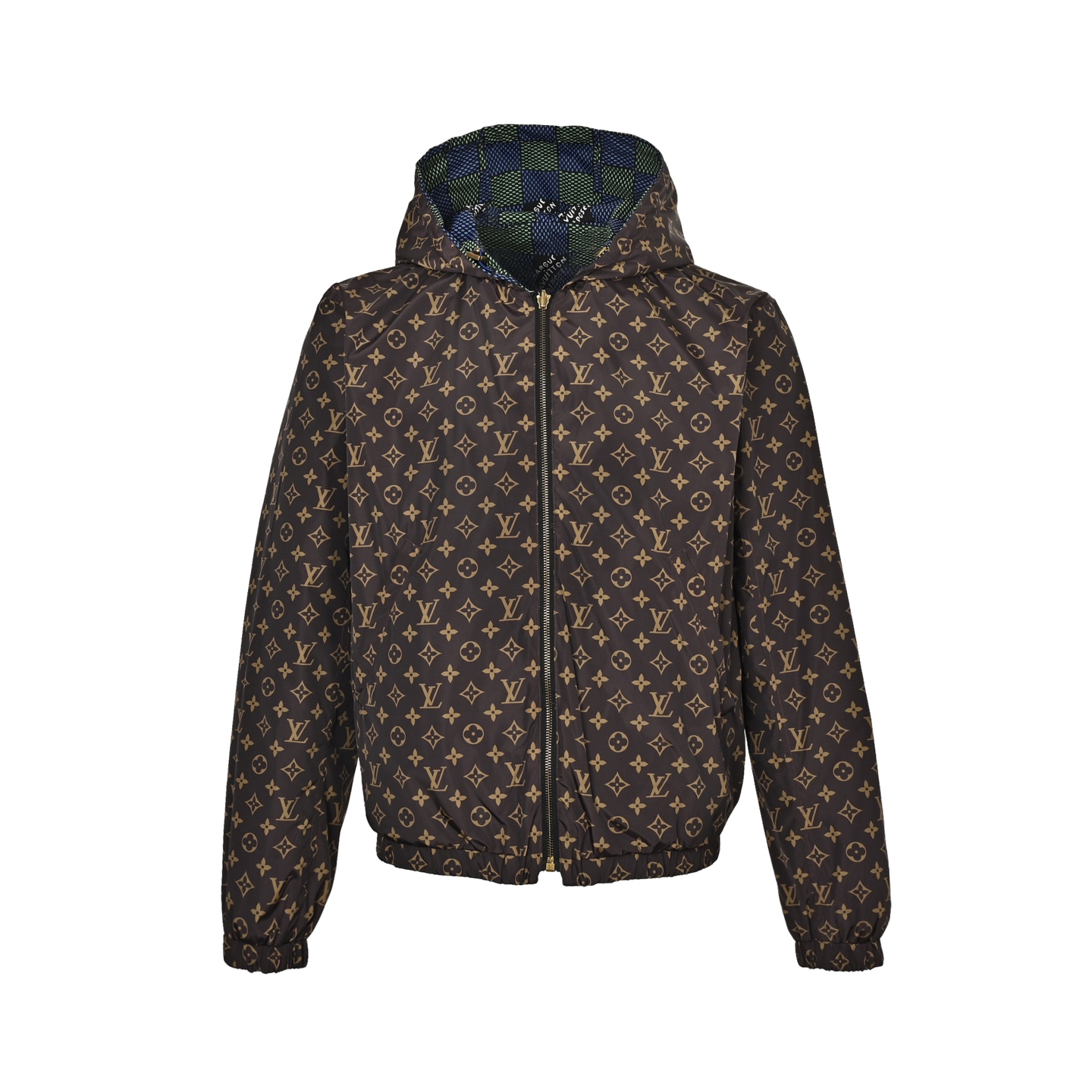 Louis Vuitton 25ss small airplane zipper monogram checkerboard double-faced jacket