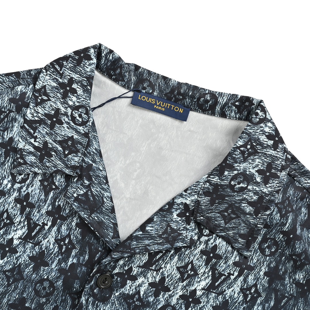 Louis Vuitton 24ss short-sleeved shirt with all-over monogram print