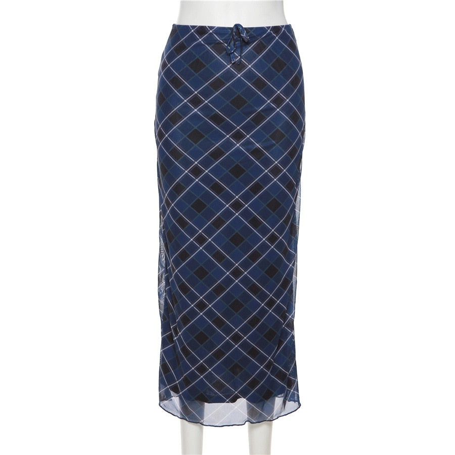 So Long 90s Punk Plaid Skirt