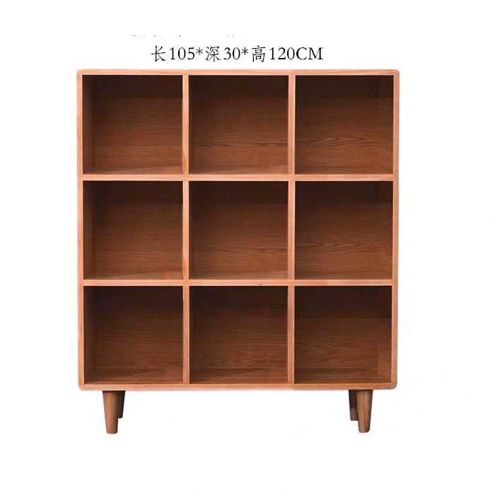 Madison Teak Bookcase Cube Nordic Solid Wood Bookshelf
