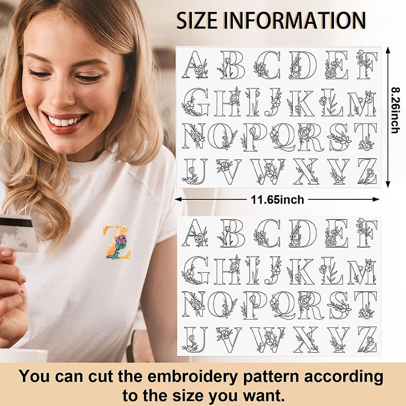 (🔥Hot Sale Promotion-SAVE 50% OFF)Water Soluble Flower Patterns for Embroidery (50 Pcs Flower Patterns/SET)🔥Buy 5 Sets Get 20% OFF