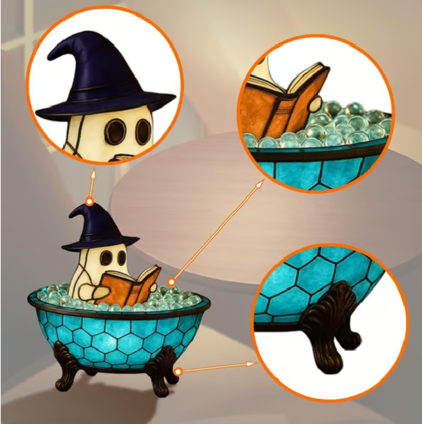 Cute Ghost Lamp – Your Spooky, Cozy Reading Buddy! 🦇📖