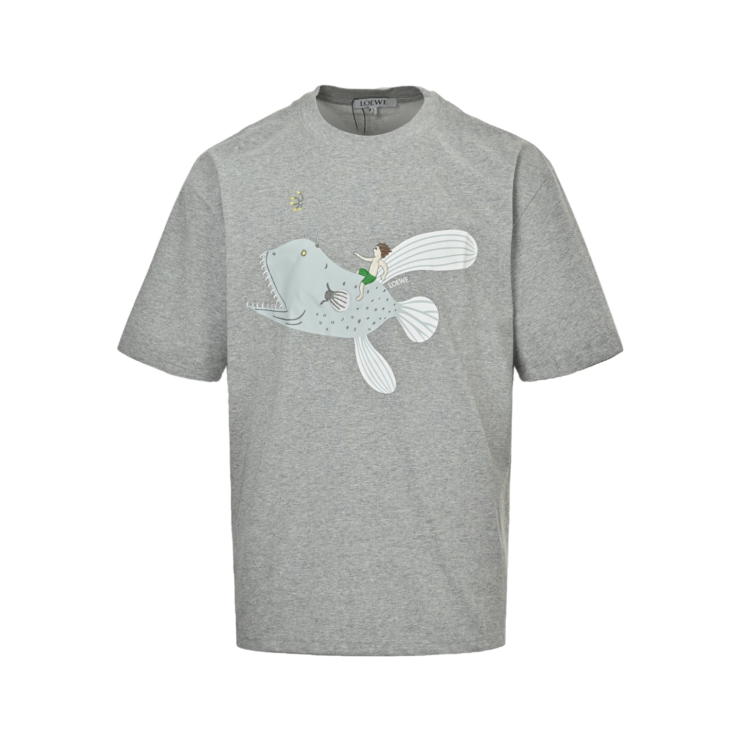 Loewe 25ss whale print embroidered short sleeve