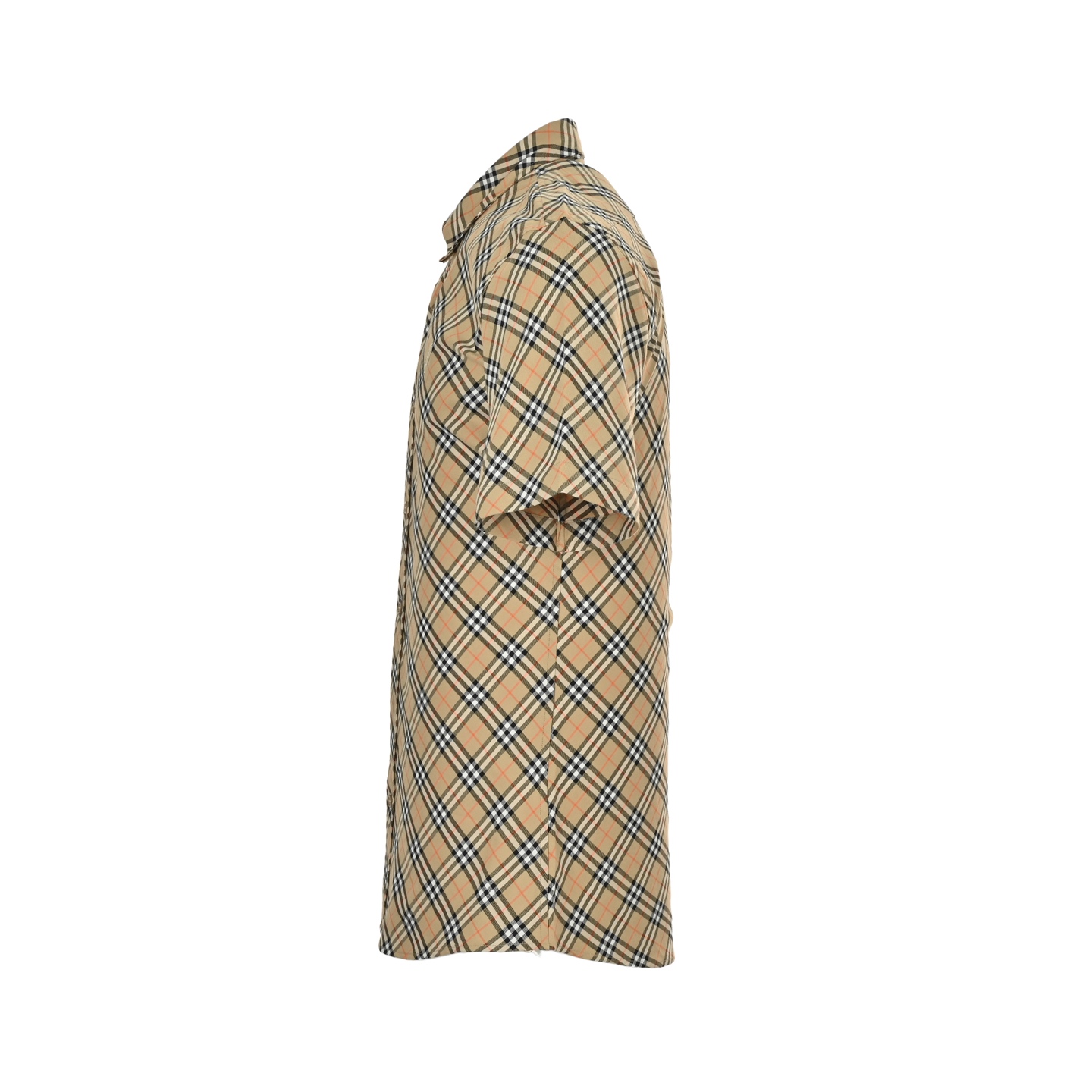 Burberry 25ss shield embroidered oblique check short sleeve shirt