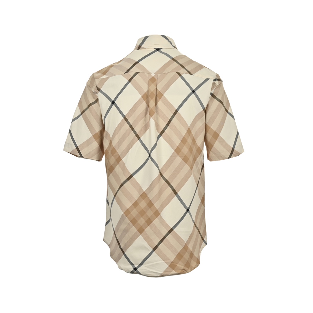 Burberry 24ss Warhorse Embroidered Plaid Short Sleeve Shirt