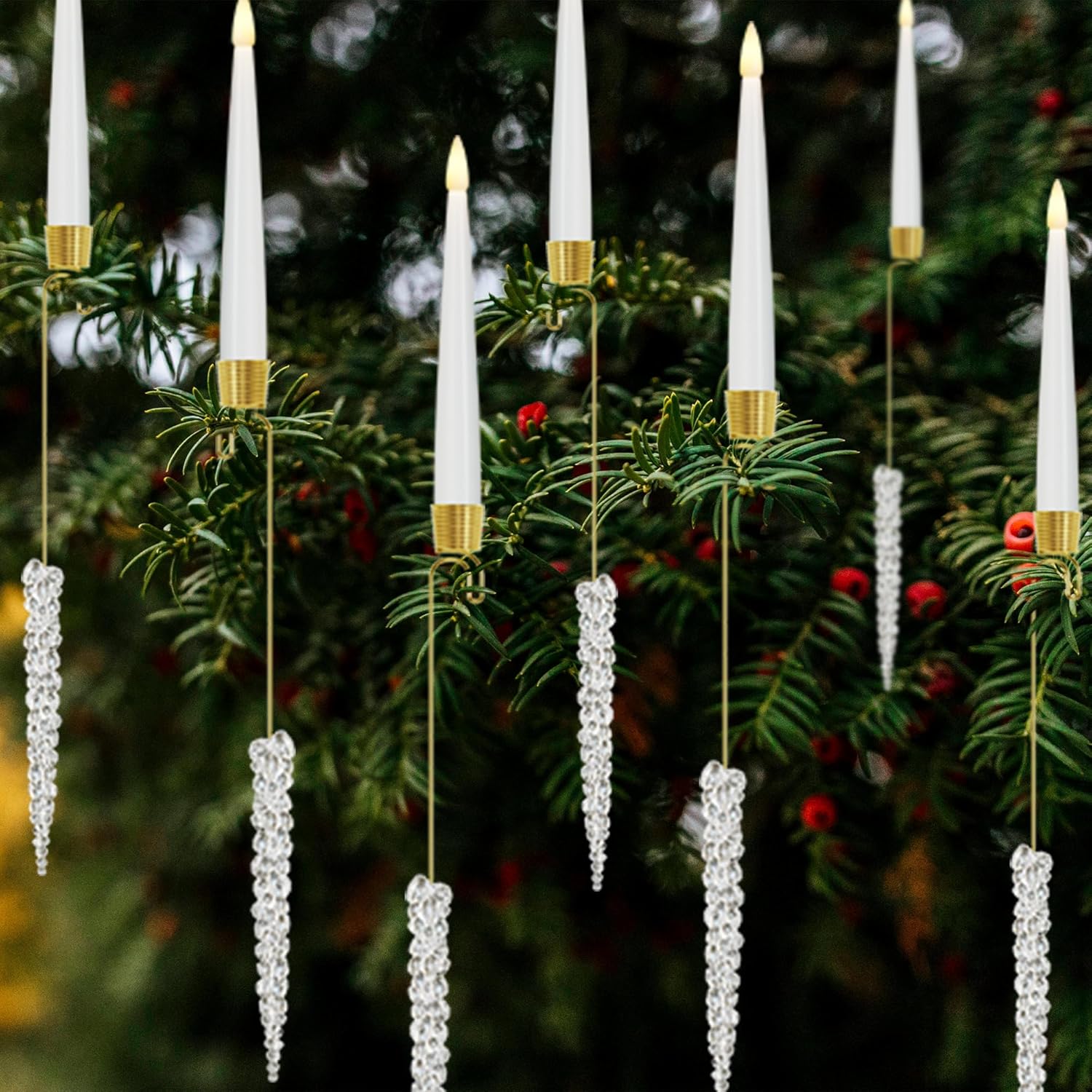 🎄CHRISTMAS ON SALE🔥Christmas Tree Candles with Hooks & Remote - 8 Pack