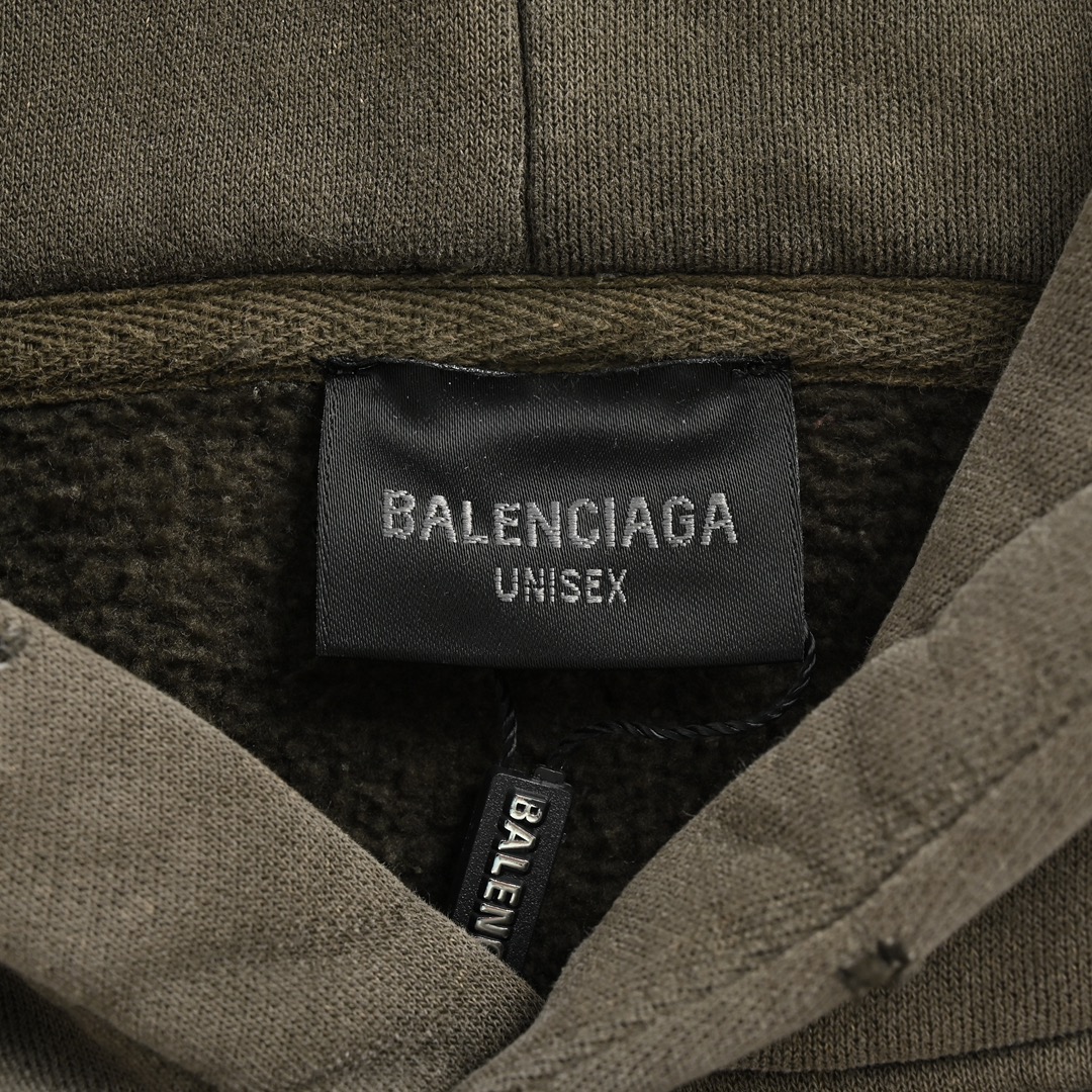 Balenciaga 24Fw PARIS lettering printed on the chest, plush hooded sweatshirt