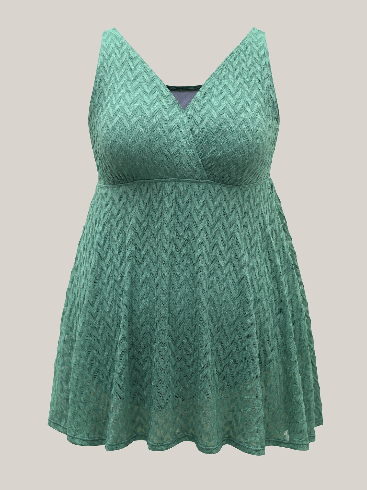 Wavy Textured Lace Swim Dress
