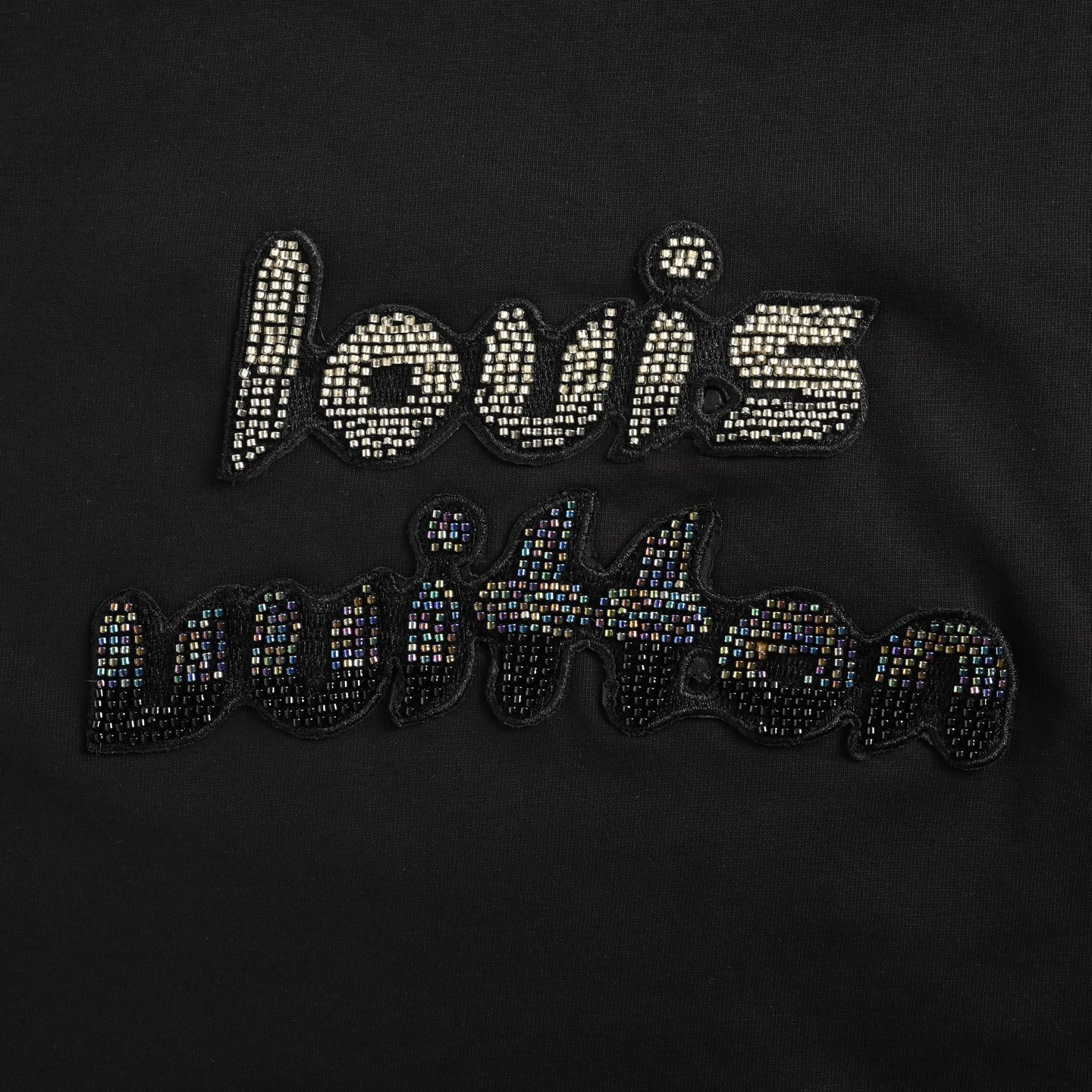 Louis Vuitton 25ss Iridescent Beaded Heavy-Duty Short Sleeve
