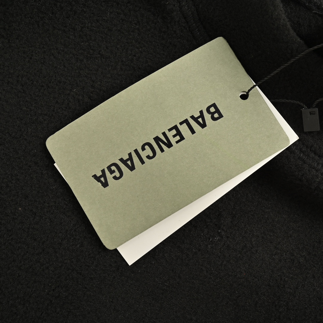 Balenciaga 24Fw polar fleece 3B embroidered crew neck sweatshirt