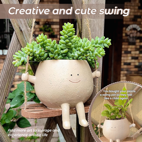 Swing Smiling Face Flower Pot🌿✨