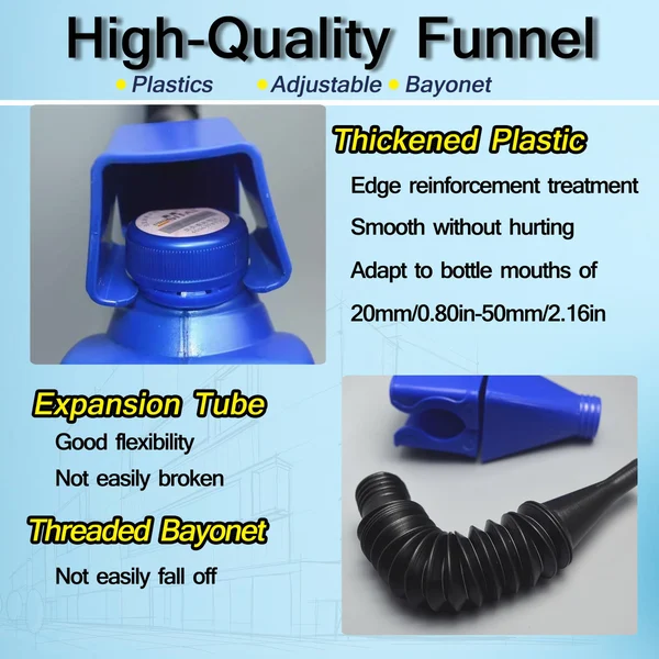 🔥Last Day 50% OFF🔥Portable Adjustable Plastic Fuel Funnel