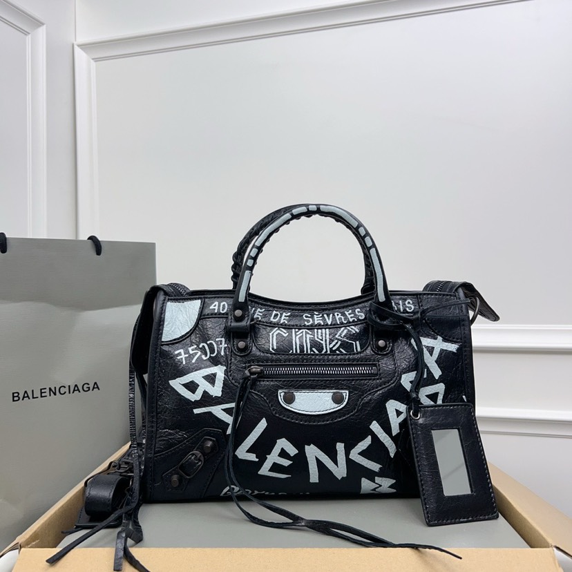 Balenciaga Mini City Graffiti Tote Bag