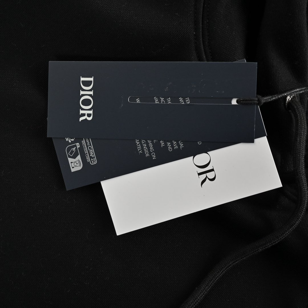 Dior 24Fw tricolor patch embroidered appliqué hooded sweatshirt