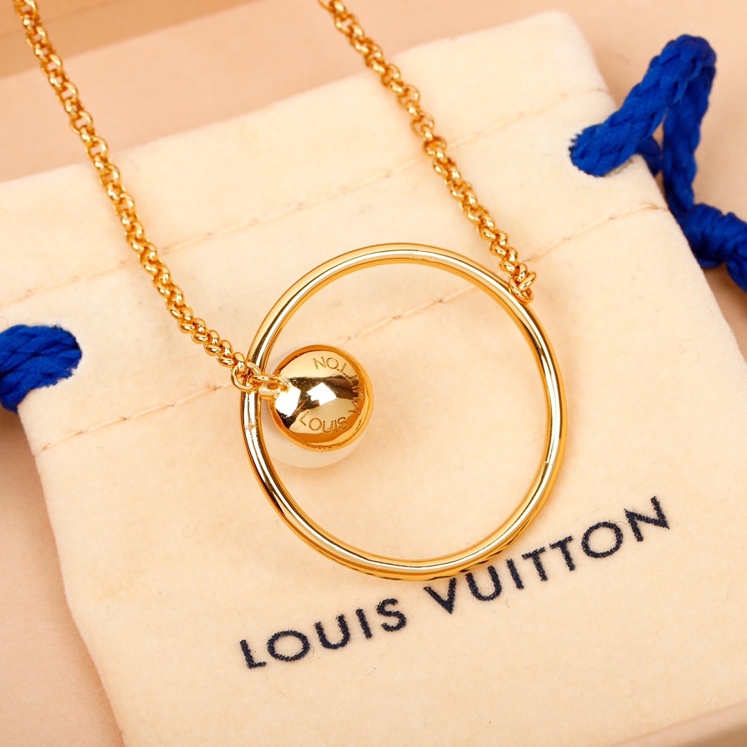Louis Vuitton Hoop Pearl Necklace